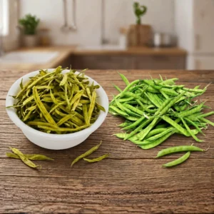 Solar dehydrated green gwar cluster bean pieces for wholesale
