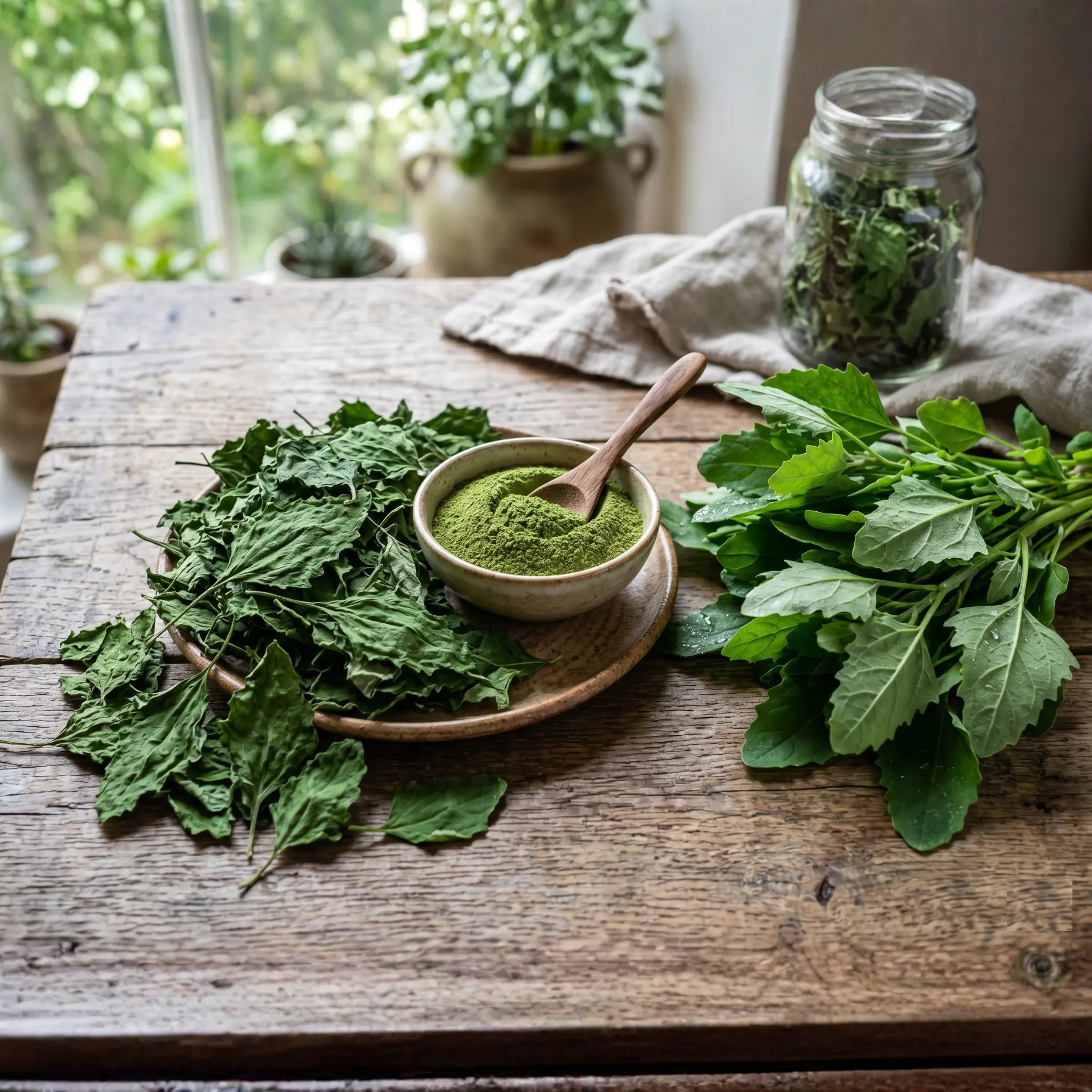Dried Bathua Leaves, Goosefoot Leaves Solar dehydrated green bathua goosefoot leaves for wholesale