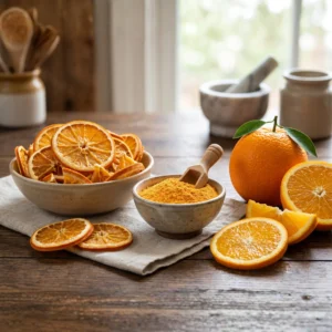 Solar dehydrated vibrant dried orange slices for wholesale